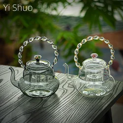 High Borosilicate Glass Beam Pot Steaming Teapot High Temperature Resistant Kettle Large Capacity Tea Making Pot Tea Infuser