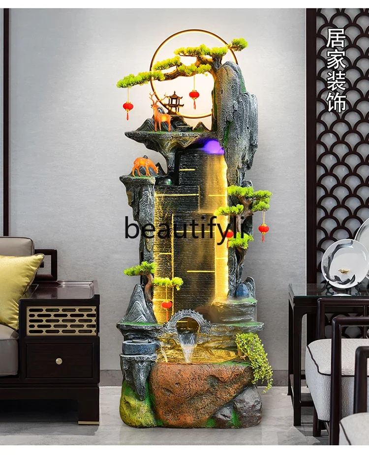 

Rockery flowing water fountain landscape circulation water feng shui wheel floor landscaping humidification ornament office