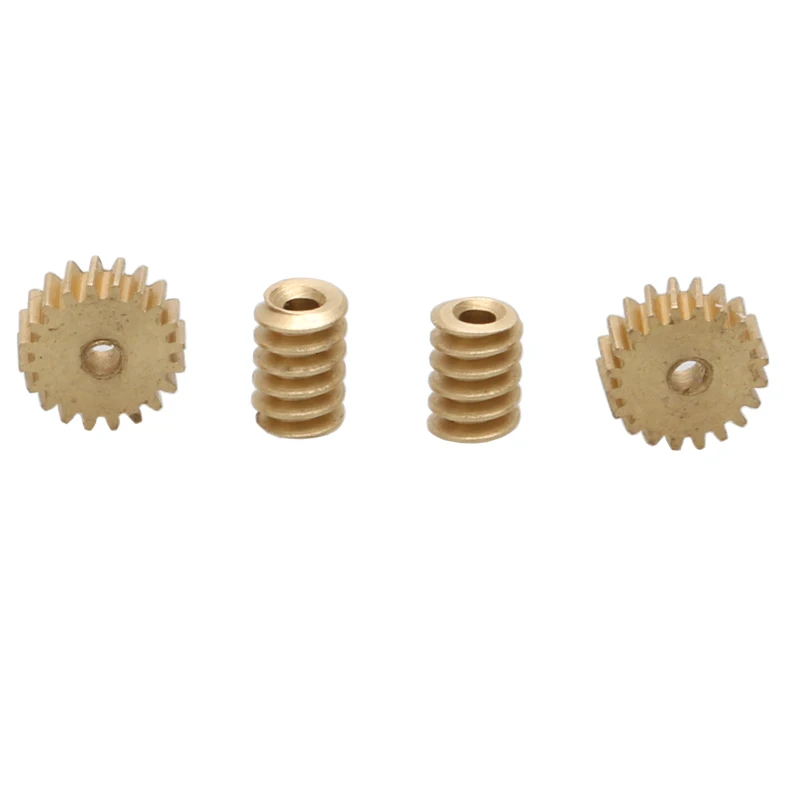 5Set 20T 0.2M Micro Mini Worm Gear Modulus 0.2 Shaft Gears Pinion Turbine Worm Inner Hole 1mm for 1:87 DIY Model Transmission