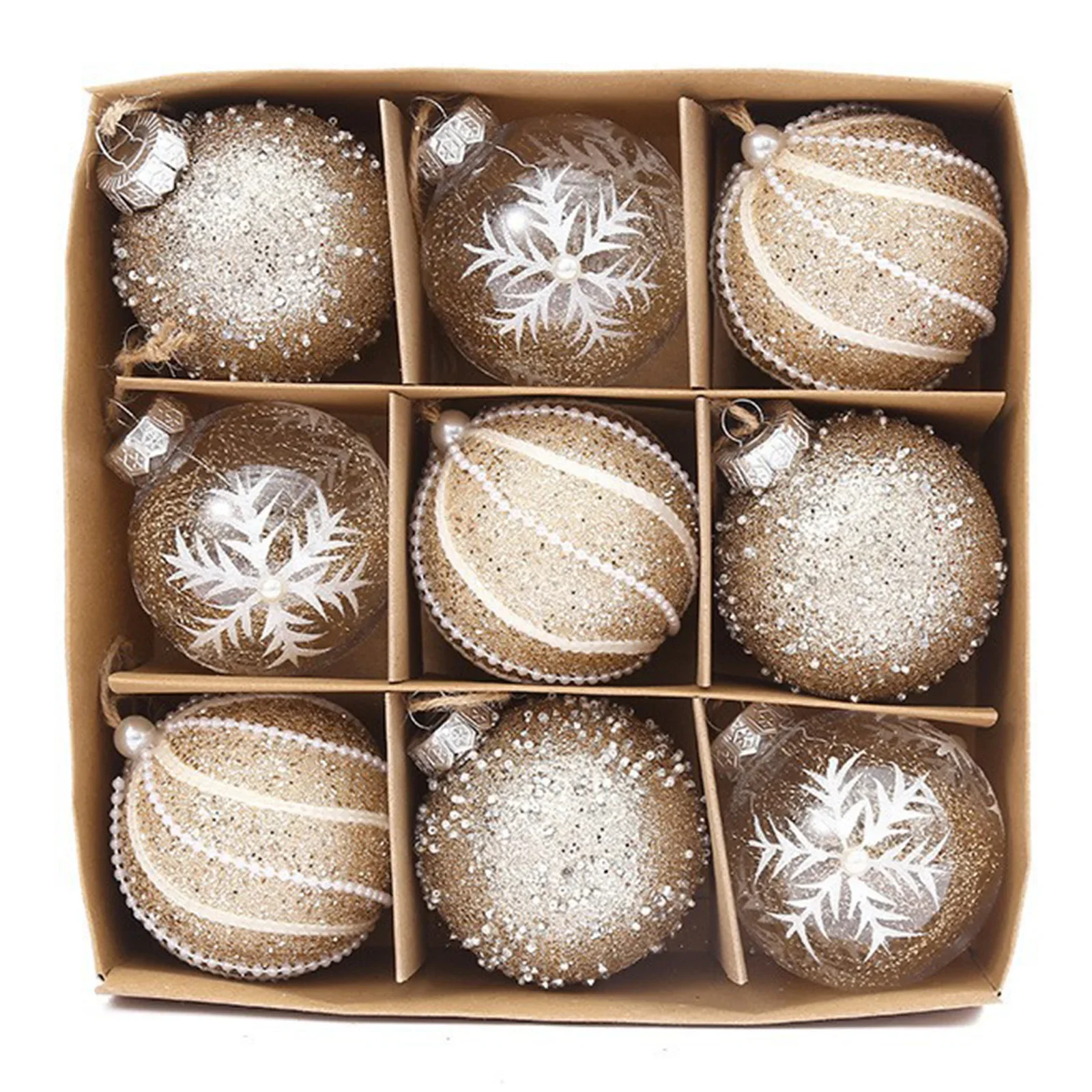 Nuovissime palline di Natale Decor 2024 8CM 9PCS Decorazioni per l'albero di Natale per le vacanze Ornamenti appesi Set per feste