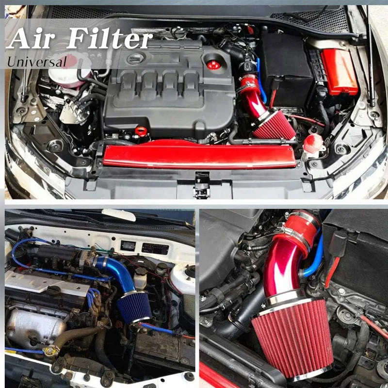 76mm 3 Inch Universal Cold Air Intake Kit Aluminum Pipe Mushroom Air Filter Car Engine Modification Parts