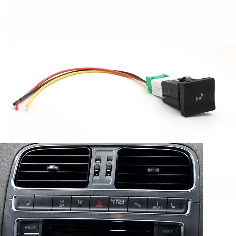 Car Red LED DRL Light Music Radar Car Monitoring Switch Motion Button For Volkswagen Polo 6C 2014 2015 2016