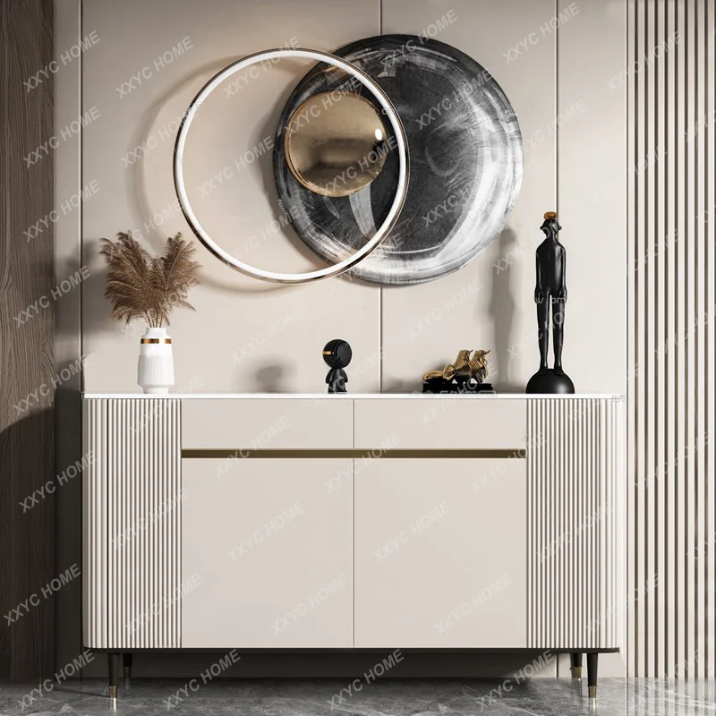 

Light Luxury Entrance Cabinet Modern Minimalist Entrance Foyer Curio Cabinet Marble Sideboard Cabinet