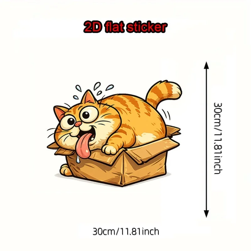 1 piece of funny orange cat diamond cardboard toilet sticker, with humorous orange cat cardboard box pattern and other elements