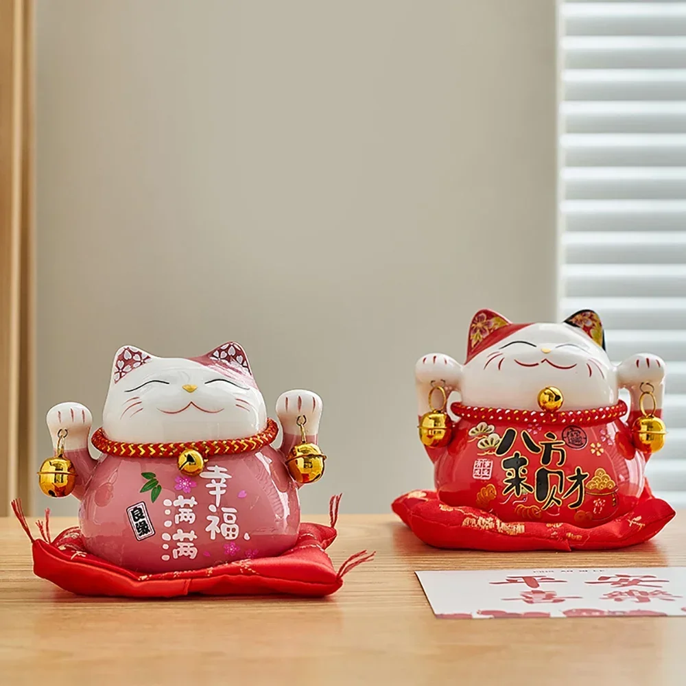 Cute Creative Maneki Neko Miniature Home Decor Living Room Accessories Office Shop Entrance Decoration Crafts Lucky Cat