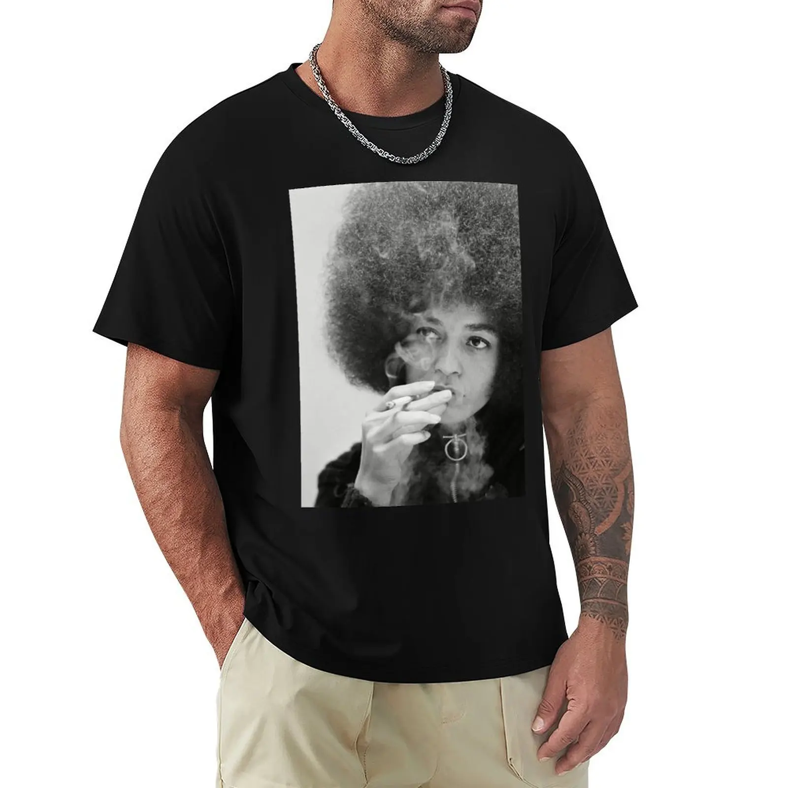 

Футболка Angela Davis для курения, футбольная футболка, роскошная футболка, забавные футболки для мужчин