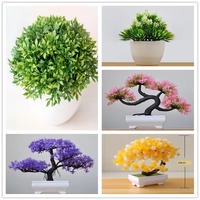 Multi Style 1Pc Artificial Plant Bonsai Small Tree Pot Plants Bonsai Plant Ornament Home Garden Decor Wedding Party Plant Decor