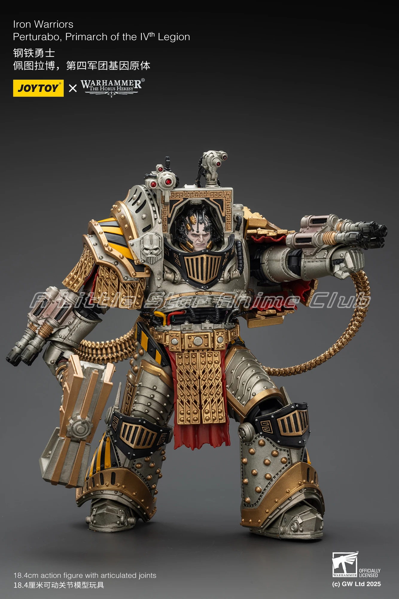 【البيع المسبق】JOYTOY Warhammer The Horus Heresy Iron Warriors Perturabo Primarch of The LVth Legion 1/18 ألعاب مجسمة #4