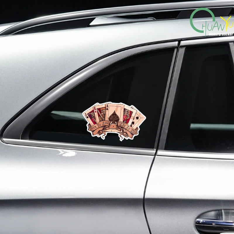 Funny Car Sticker Retro Poker Joker Skeleton Spades Ace Anime Decal Decor for RV Auto Motocross Racing Laptop Trunk Wall view 2