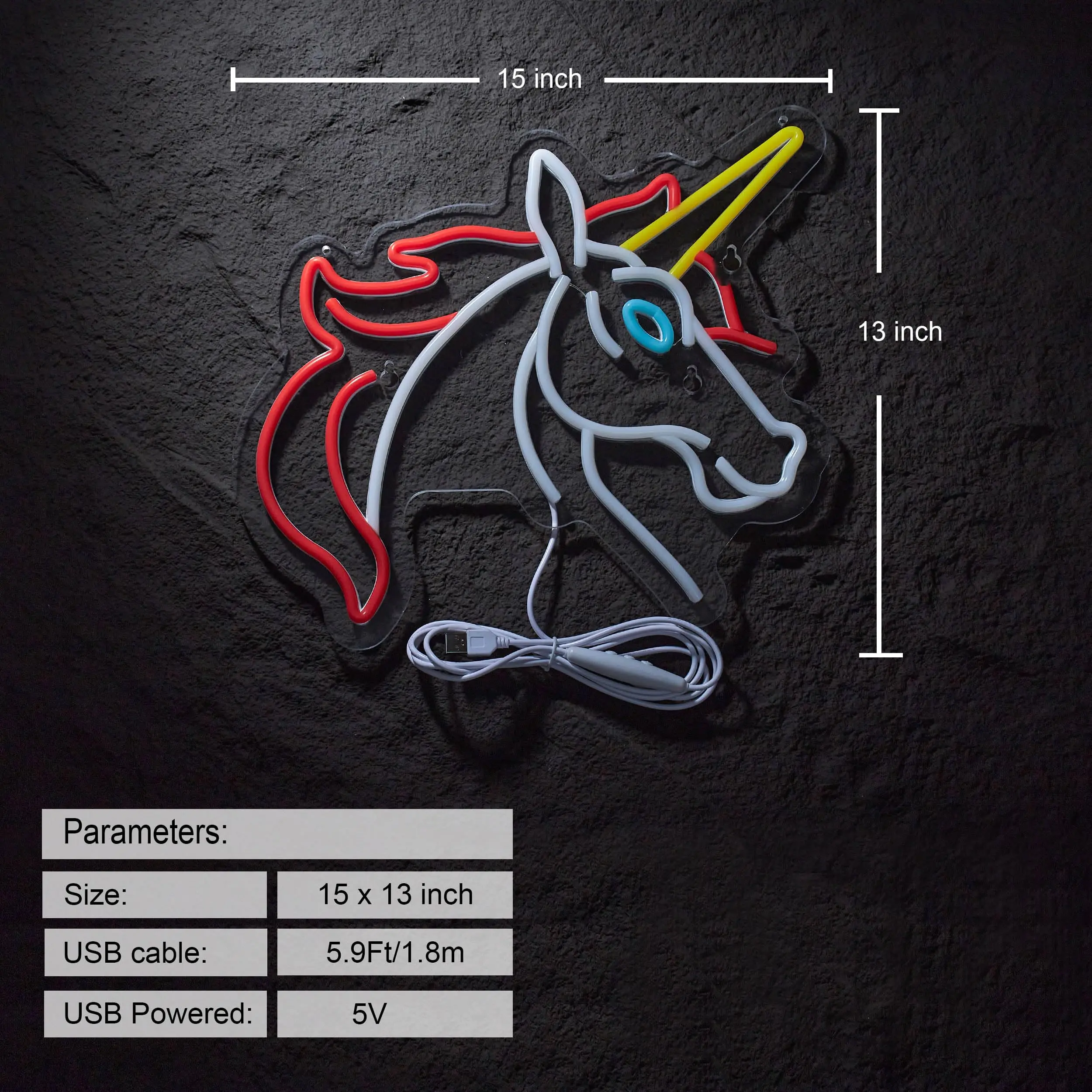 Unicorn Neon Sign for Wall Décor with Dimmable Switch LED Grils Room Neon Signs Decor Light