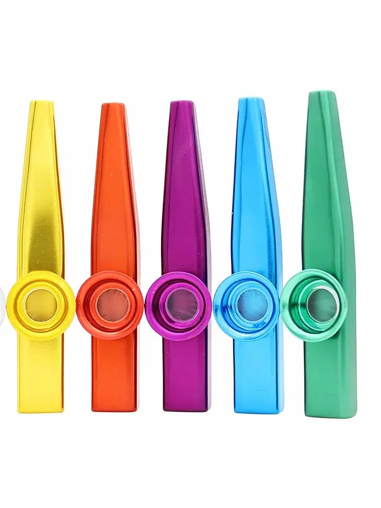 10/20 Stuks Kazoo Metalen Kleurrijke Kazoos Orff Muziekinstrumenten Fluiten Membraan Mond Kazoos Gitaar Mate Lichtgewicht Kazoo - afbeelding 2