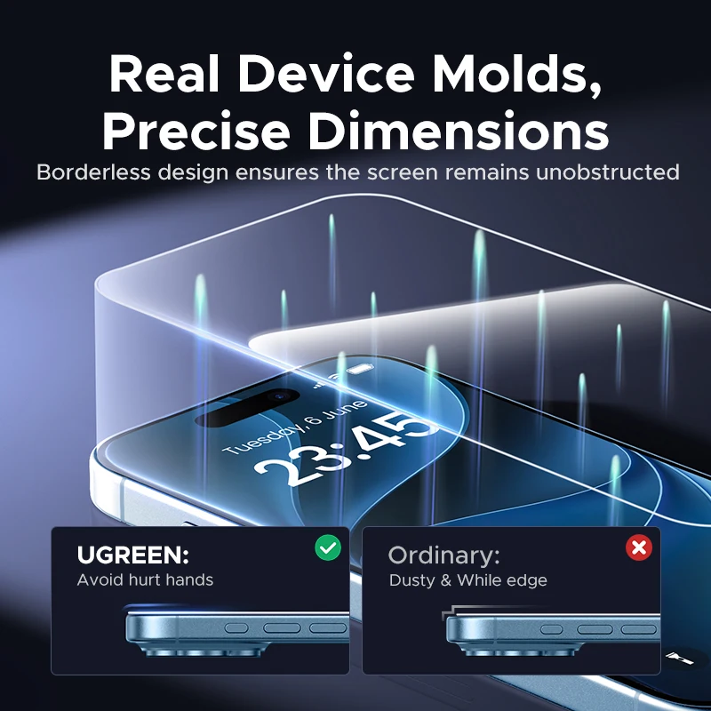 UGREEN 2 SZT. Bezpyłowa Osłona Ekranu do iPhone 18 17 Pro Max Szkło Hartowane do iPhone 18 Pro 17Pro Folia Ochronna na Telefon — zdjęcie produktu 2
