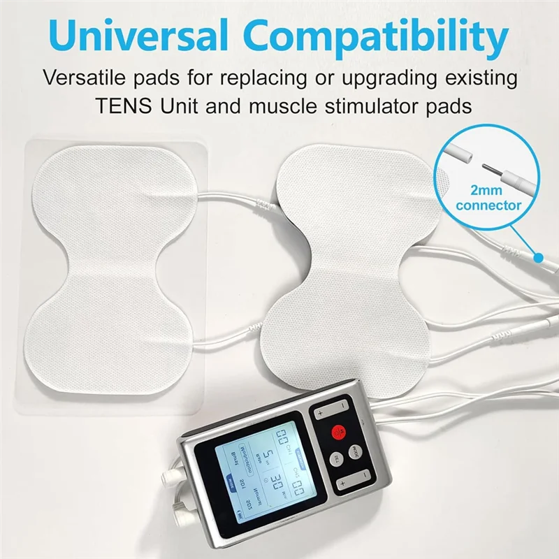 TENS Unit Replacement Spare Parts Accessories 4.5X6in Large Butterfly Shaped Electrode Pads Universal Compatibility, Pack Of 5
