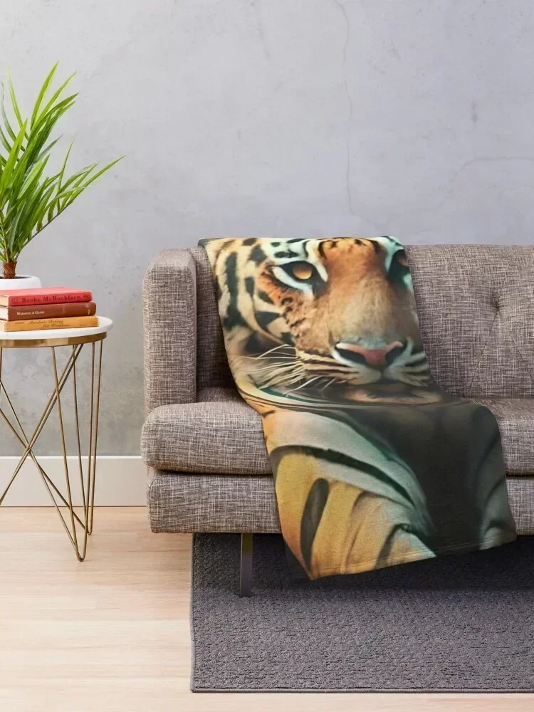 However, just as the tiger seemed ready to strike, it turned and walked away, disappearing through a hidden passag Throw Blanket