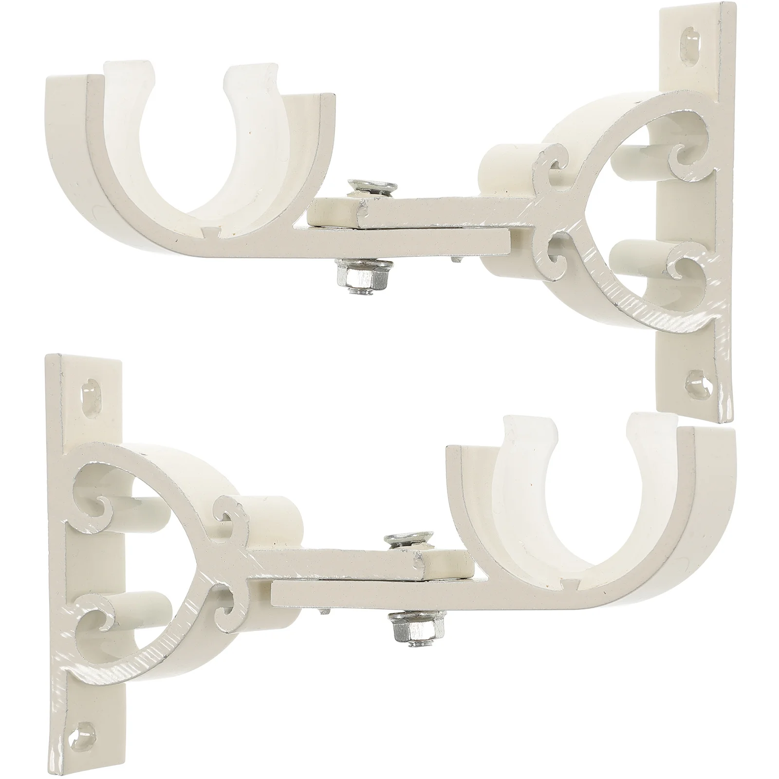 

2pcs Curtain Bracket 22Mm Thickened Aluminum Alloy Rotatable Wall Mount Support For Curtain Rods Clothes Drying Hanging Rods