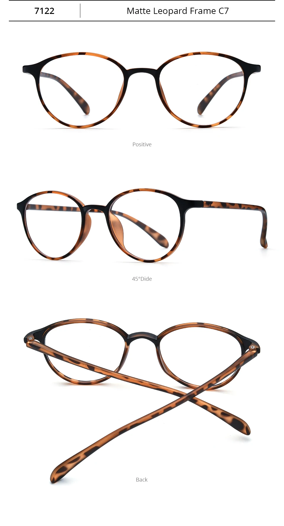 NIANZHEN TR90 Brillengestell, Damen, ovales Design, Markenbrille, Herren, ultraleicht, Retro-Vintage-Brille, 7122 – Detail 6
