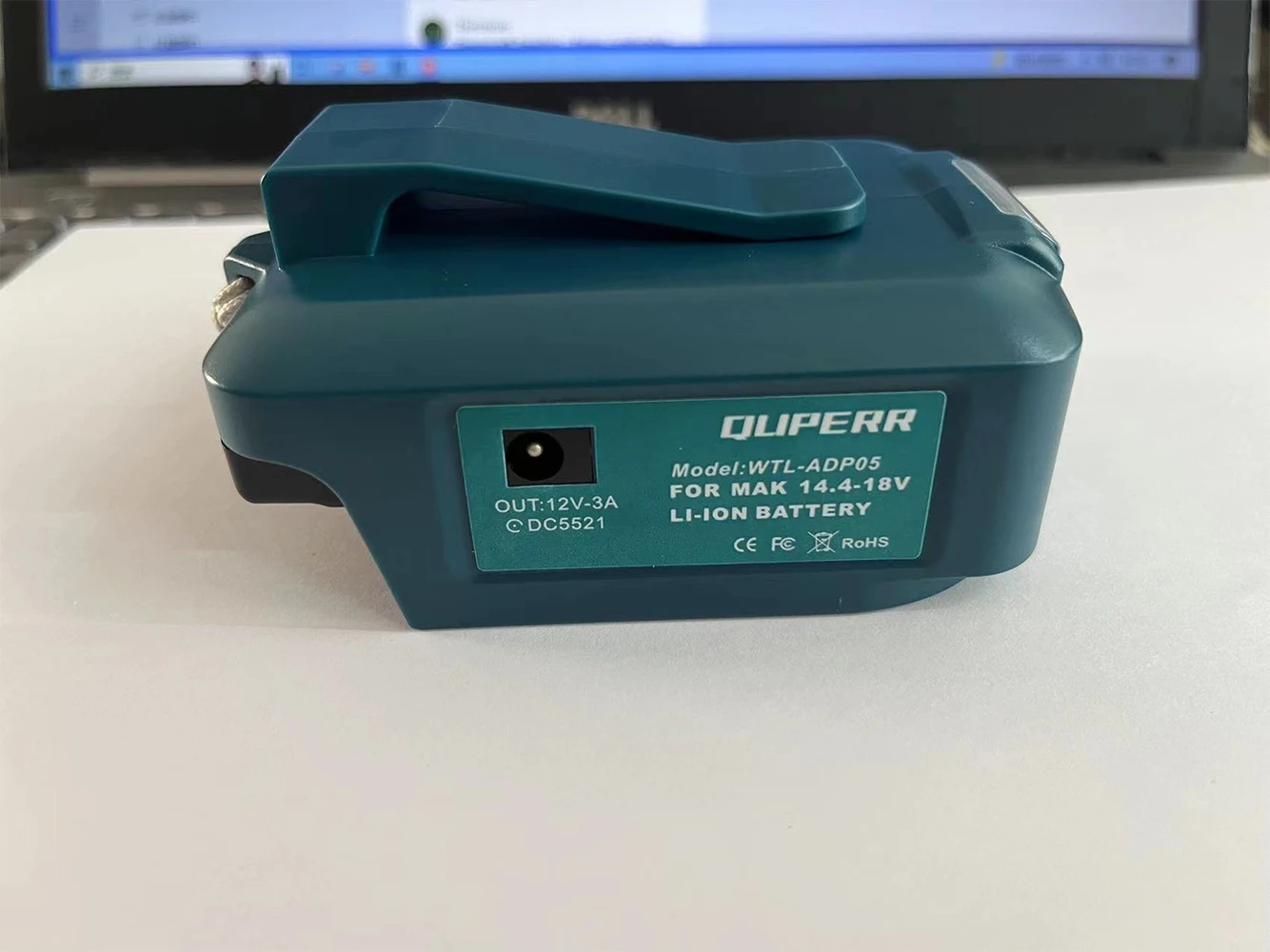 PD22.5W Adapter for Makita 18V battery to DC 12V3A and QC3.0 USB USB C fast charger Worklight