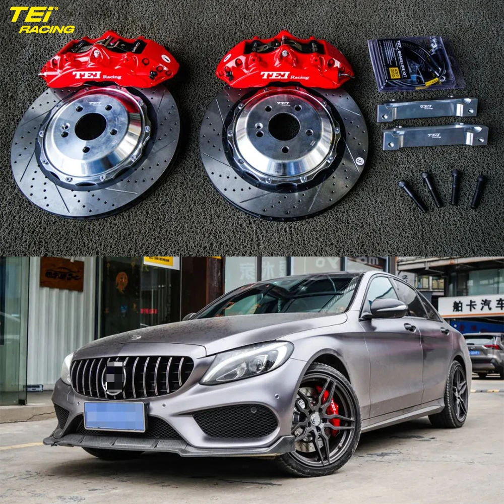 Front Big Brake Kit P60NS 6 Piston Caliper With 378*32 mm Rotor BBK Auto Brake System For Mercedes Benz C200 19 Inch Car Rimcust