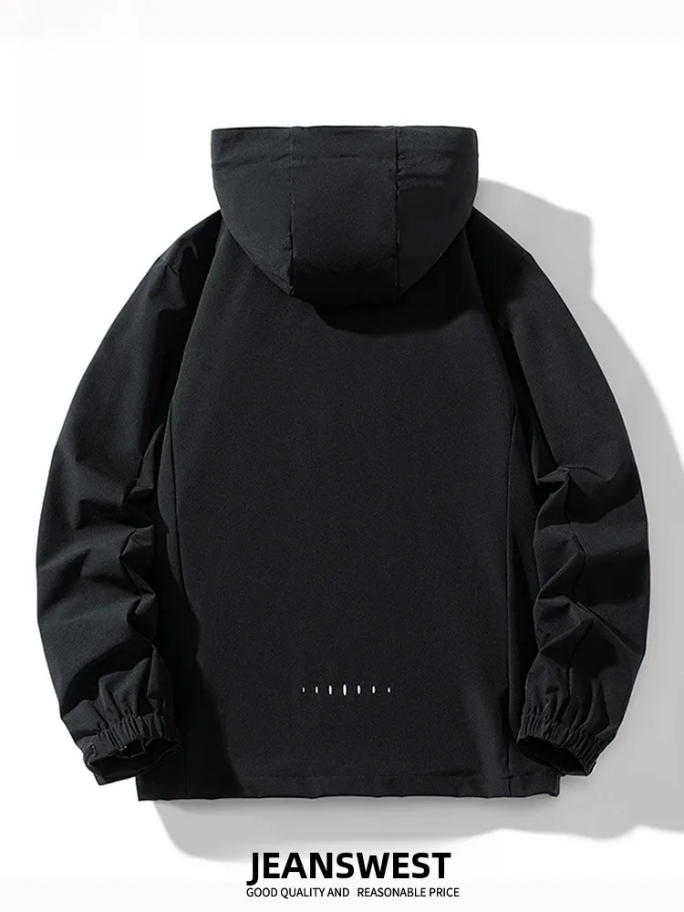 

Jeanswest Мужская куртка с капюшоном, весенне-осенняя уличная повседневная модная студенческая куртка из полиэфирного волокна, свободная посадка, чистая электронная коммерция
