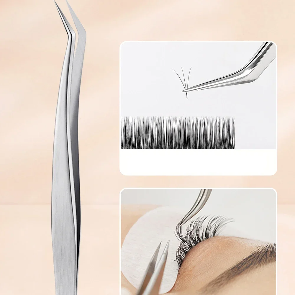 1PC Stainless Steel Curved Straight Eyebrow False Eyelash Tweezers Nail Art Extension Makeup Tool Eeyelashes Tweezers