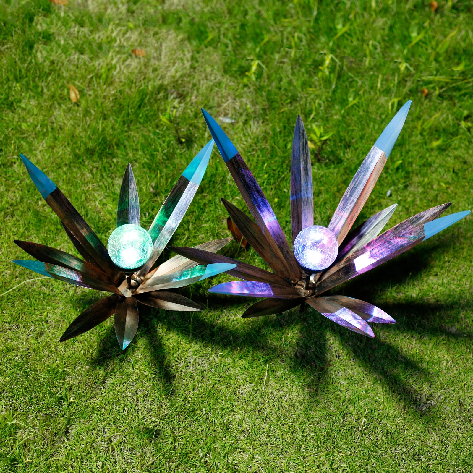 

Agave Plant Garden Ornament Metal Creative Agave Plant Sculpture Ornament Home Garden Lawn Decoration Post With Colored Lights