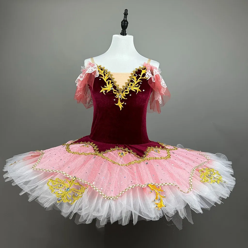 Nieuw Ballet Tutu Rok Voor Meisjes Professionele Balletjurk Volwassen Vrouwen Rood Optreden Kostuum Ballerina Leotard Danskleding