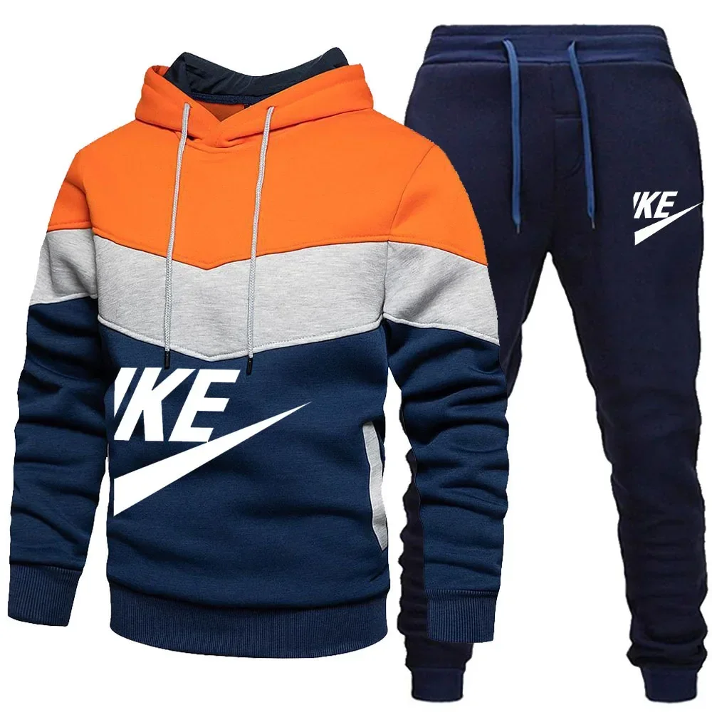 Erkek kapüşonlu sweatshirt ve pantolon seti, fermuarlı gündelik spor giyim, markalı spor giyim, sonbahar ve kış yenilik, çift kıyafet