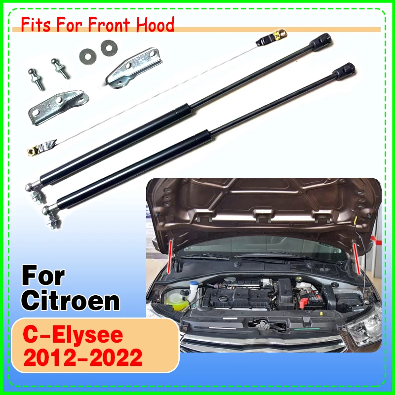 

1 set Supporting rod Gas Struts for Citroen C-Elysee 2012-2022 Front Hood Bonnet Lift Support Damper Shock Absorber Prop Rods