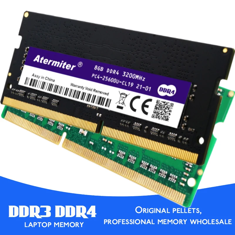Оперативная память для ноутбука Atermiter DDR3 DDR4 PC3 PC4 16 ГБ 8 ГБ 4 ГБ 1066 МГц 1333 1600 2400 2666 DDR3L Sodimm