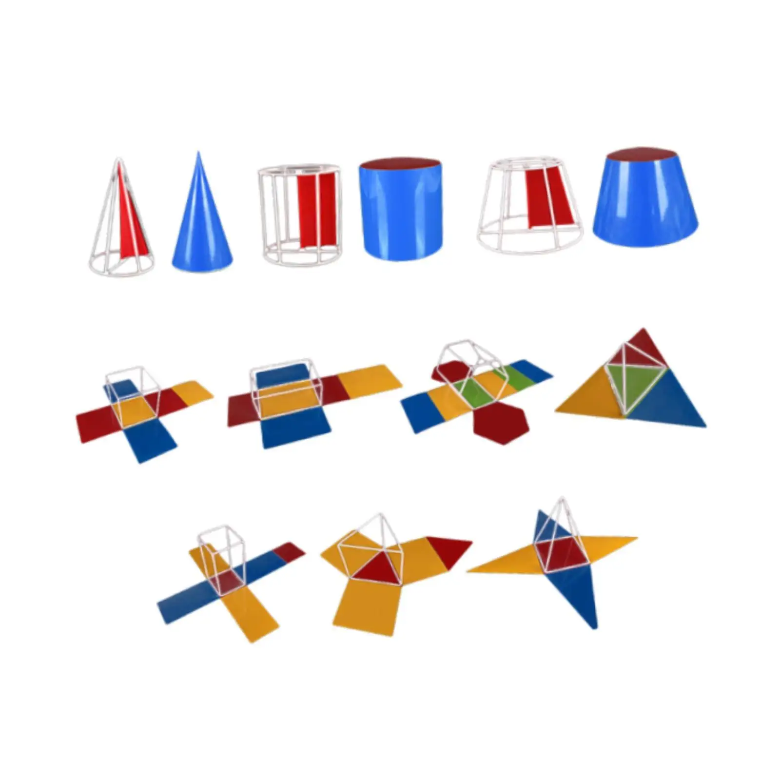 10x Folding Geometric Shapes Cylinders for Home School Supplies Kindergarten