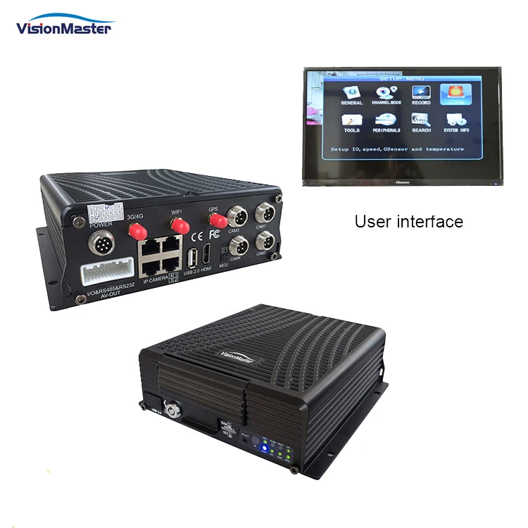 عالية الجودة SD-MDVR سيارة هجينة سيارة CCTV NVR 4CH مسجل فيديو رقمي متنقل لحافلة شاحنة مقطورة #3