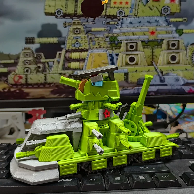 Luanma Xingqiu Kv44 Heavy Tank Military Armored Vehicle Rotatable Turret Assembly Model Ornament Gift For Adult Collectors