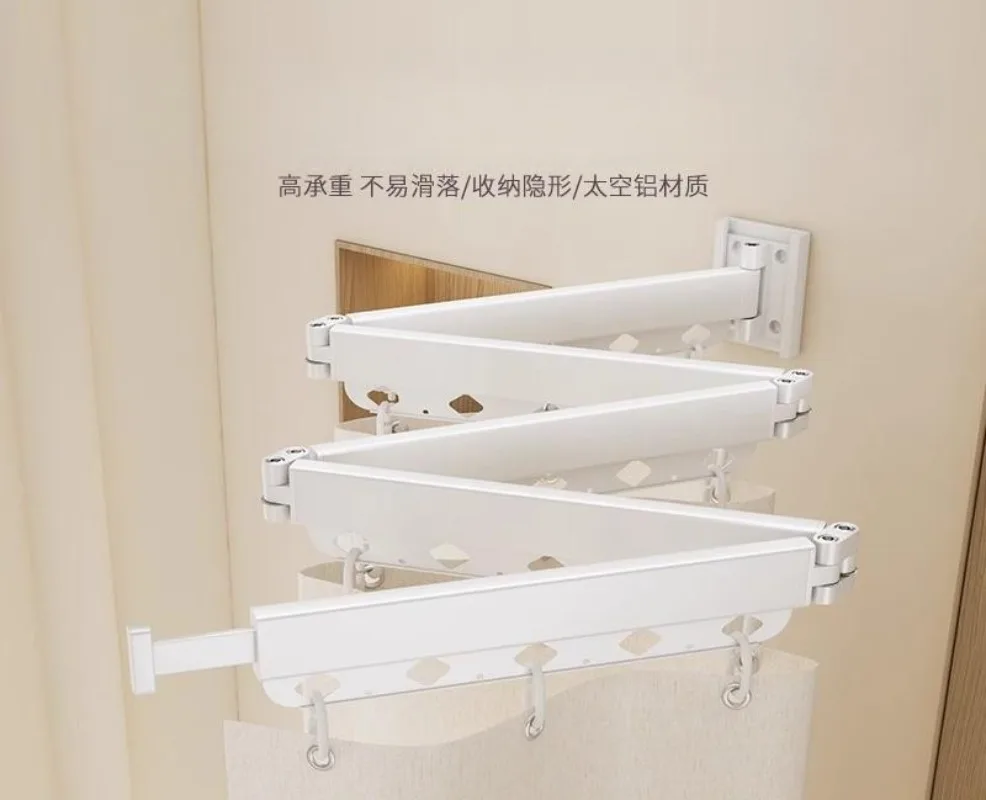 no-punching-folding-rod-shower-curtain-bathroom-invisible-partition-toilet-waterproof-mildew-proof-retractable-no-curtain