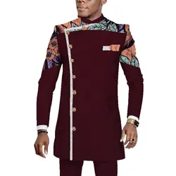 Traje africano Dashiki para hombre, camisa de manga larga, pantalones Ankara, talla grande, conjunto de 2 piezas, WYN1065