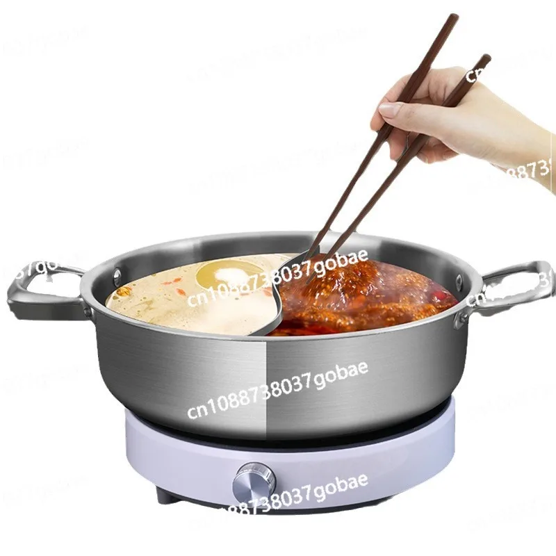 Uncoated Hot Pot 304 Stainless Steel Mandarin Duck Pot Special Soup Non-stick Brush Pot