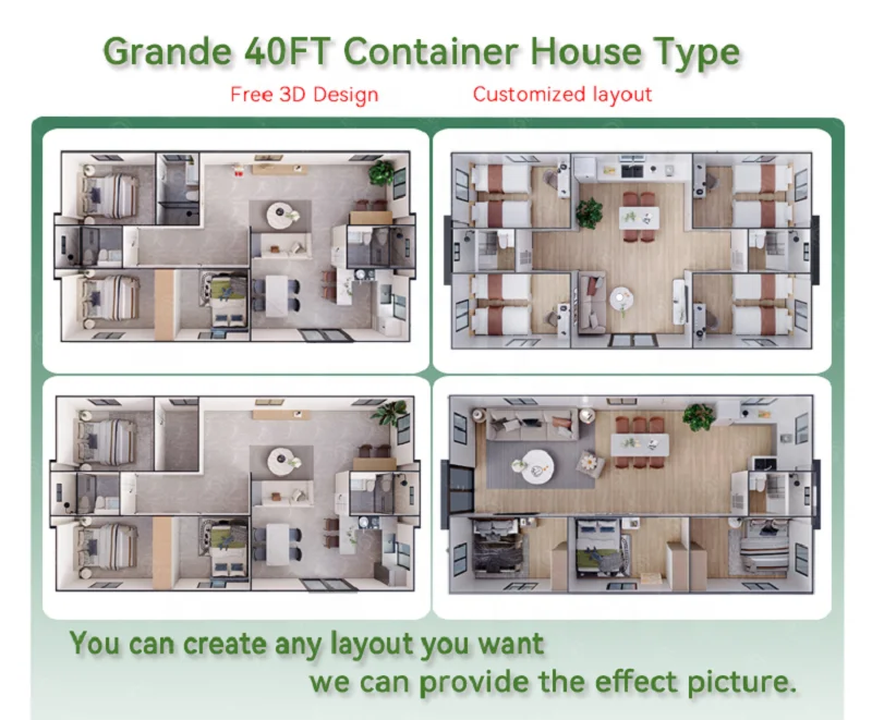 20Ft Container House Luxury Comfort Villa Prefabricated House Prefab Home Movable Modular Prefab Home Detachable Container House