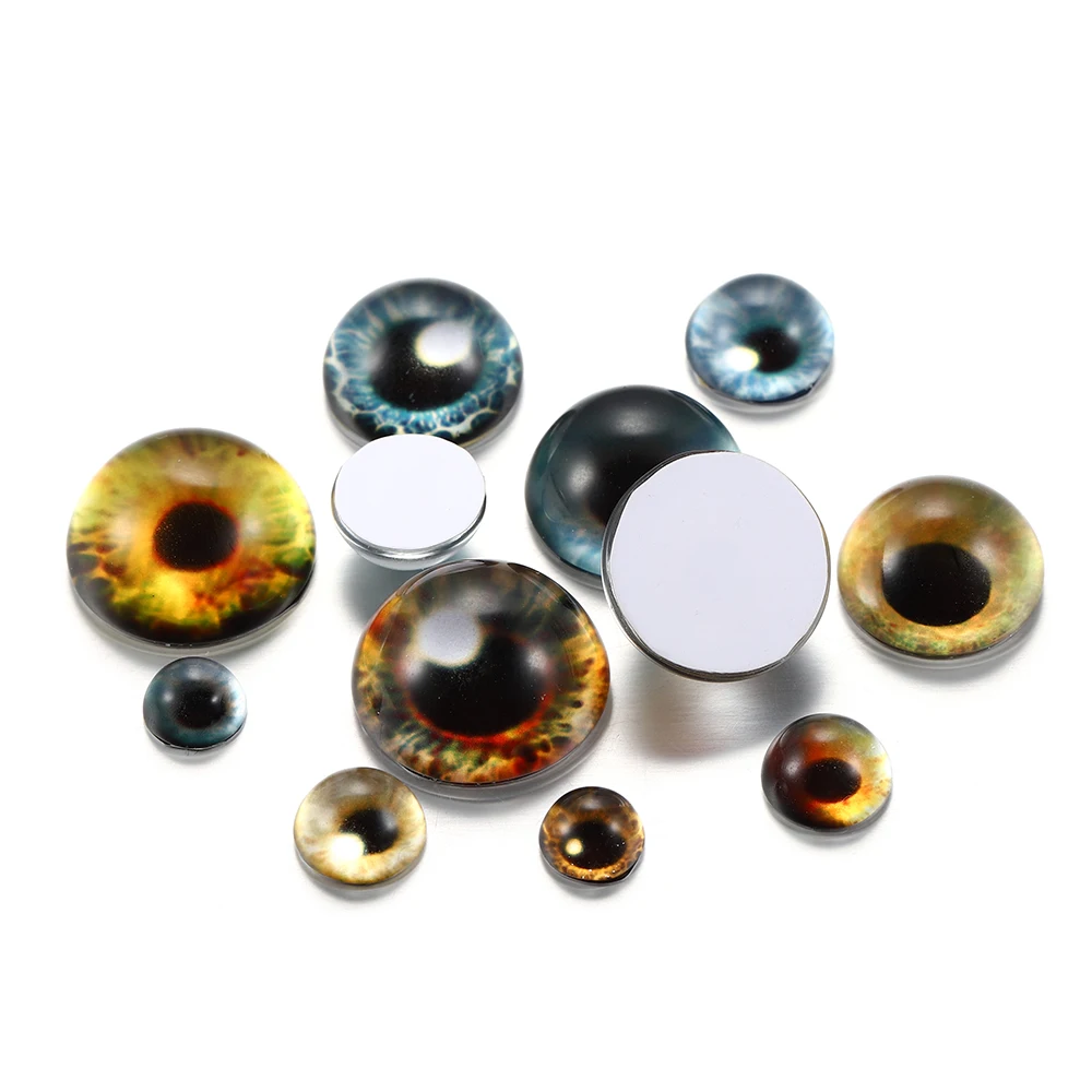 

10Pcs/Lot 8-20mm Dragon Eyes Cat Eye Glass Cabochons for DIY Glass Cabochons Jewelry Making Accessories Supplies