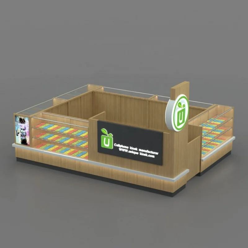 custom，Hot Selling Mall Kiosk for Phone Wooden Design Phone Accessories Showcase Cellphone Accessories Kiosk for Mall