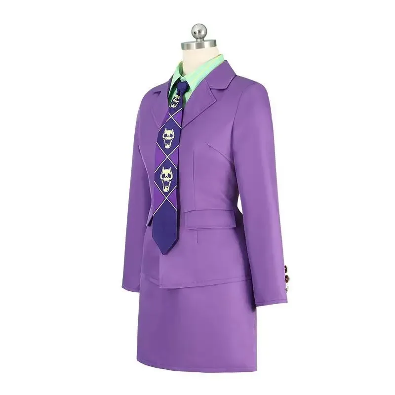 

Kira Yoshikage Cosplay Costumes 's Purple Uniform Anime JoJo's Bizarre Adventure Outfit Halloween Party Dressing For Women