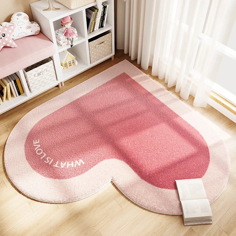 Heart Shape Bedroom Decor Plush Carpet Modern Style Carpets for Living Room Fluffy Soft Lounge Mat Thick Anti-slip Cloakroom Rug