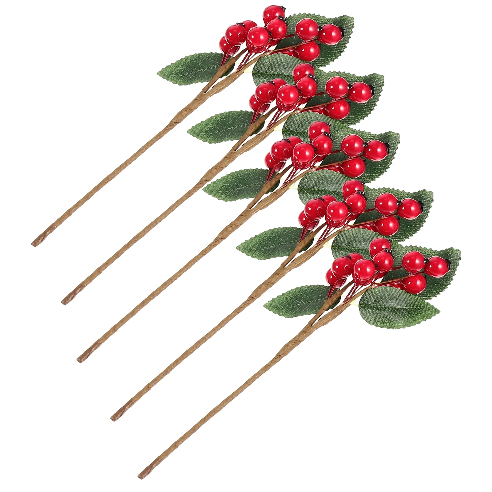 

5 Pcs Artificial Berry Cuttings Christmas Decoration Decorations Flowers for Tree Supplies Grape Vines Decorating Fake Cherries