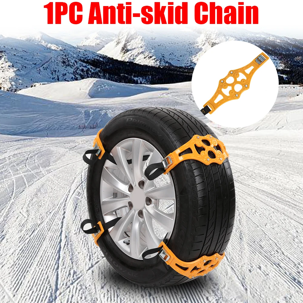 Car Anti-skid Safety Snow Snap Skid Wheel chains Double buckle TPU Chains 1pcs/set Winter Roadway Safety Tire Adjustable