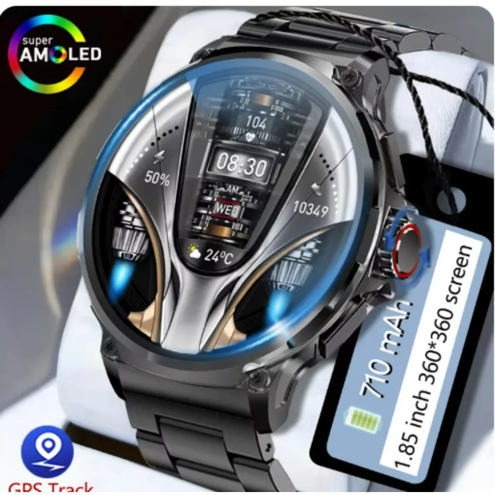 

2027 New GPS Track Smart Watch Men 1.85-Inch HD AMOLED Screen 710 Mah Battery Sport Bluetooth Call Smartwatch For IOS