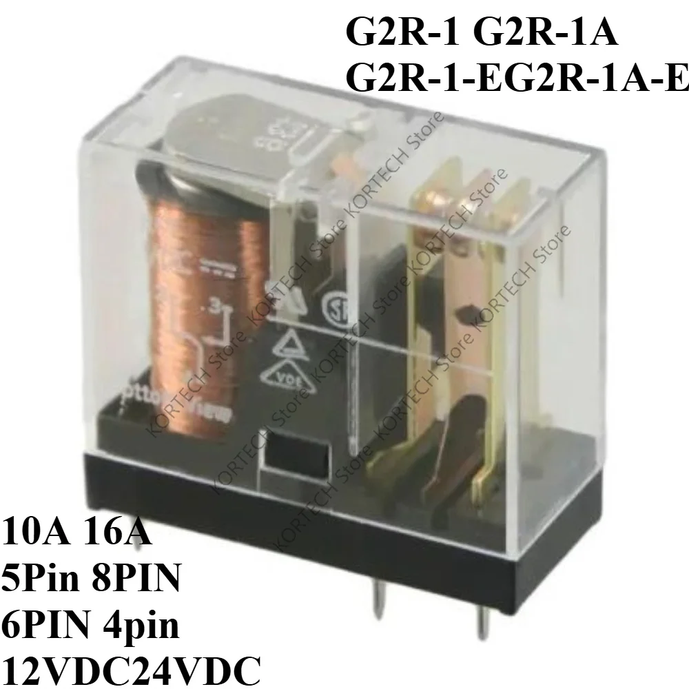 5PCS/Lot Original G2R-1 G2R-1A G2R-1-E G2R-1A-E 10A 16A 5Pin 8PIN 6PIN 4pin 12VDC 24VDC power Relay