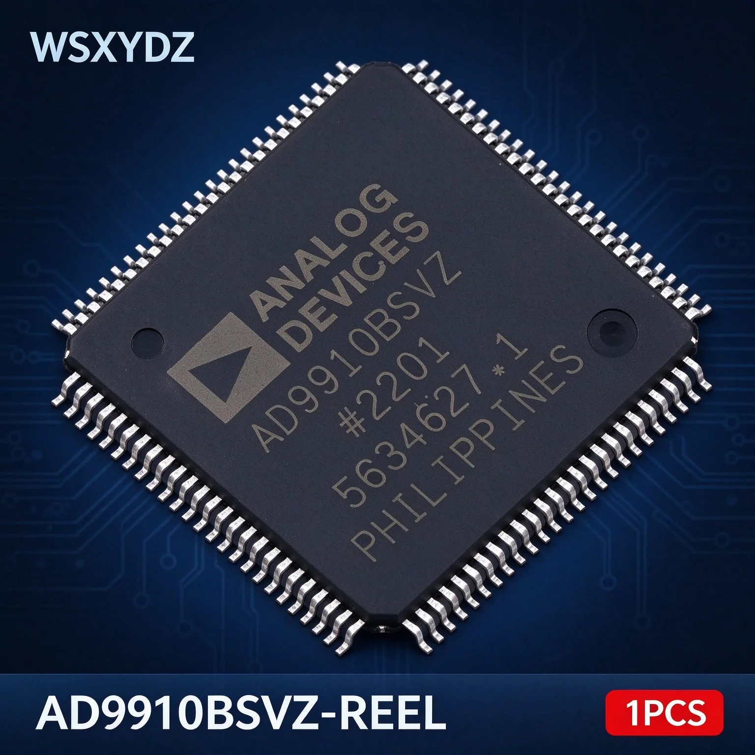 1PCS AD9910BSVZ-REEL AD9910 DDS 1GSPS 14-Bit 0.23Hz Resolution 14-Bit DAC 400MHz TQFP-100-EP Analog Devices New Original