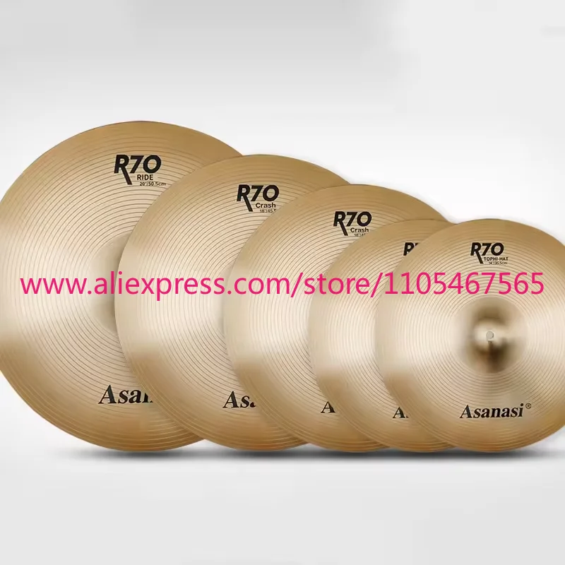 Alloy drum cymbals, slanted straight-mounted jingle cymbals 8 10 12 14 16 18 20 inches 5-piece set