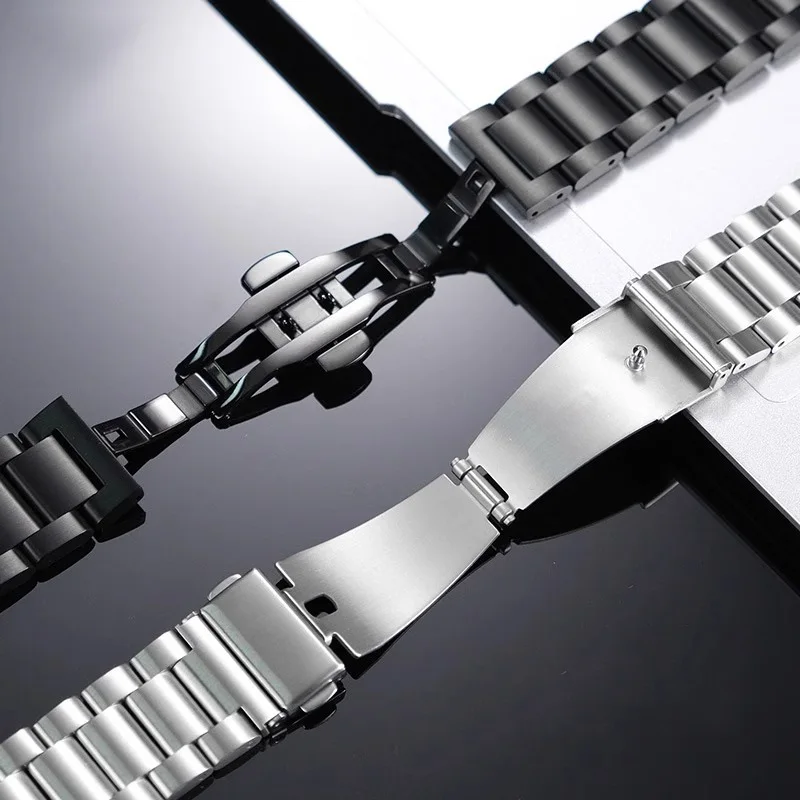 20 مللي متر 22 مللي متر العالمي الصلبة الفولاذ المقاوم للصدأ حزام الساعات ماتي ماتي حزام ساعة اليد ل Timex T49905 T49963 سوار للرجال EFR-303