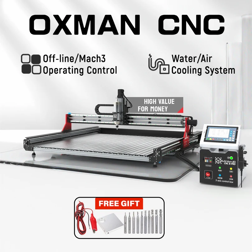 

1515 OXMAN CNC Machine Полный комплект Шариковый винт OX MAN Гравер с ЧПУ с DDCS/UC300 2,2 кВт Водяной/воздушный шпиндель 1500x1500 мм BulkMan 3D