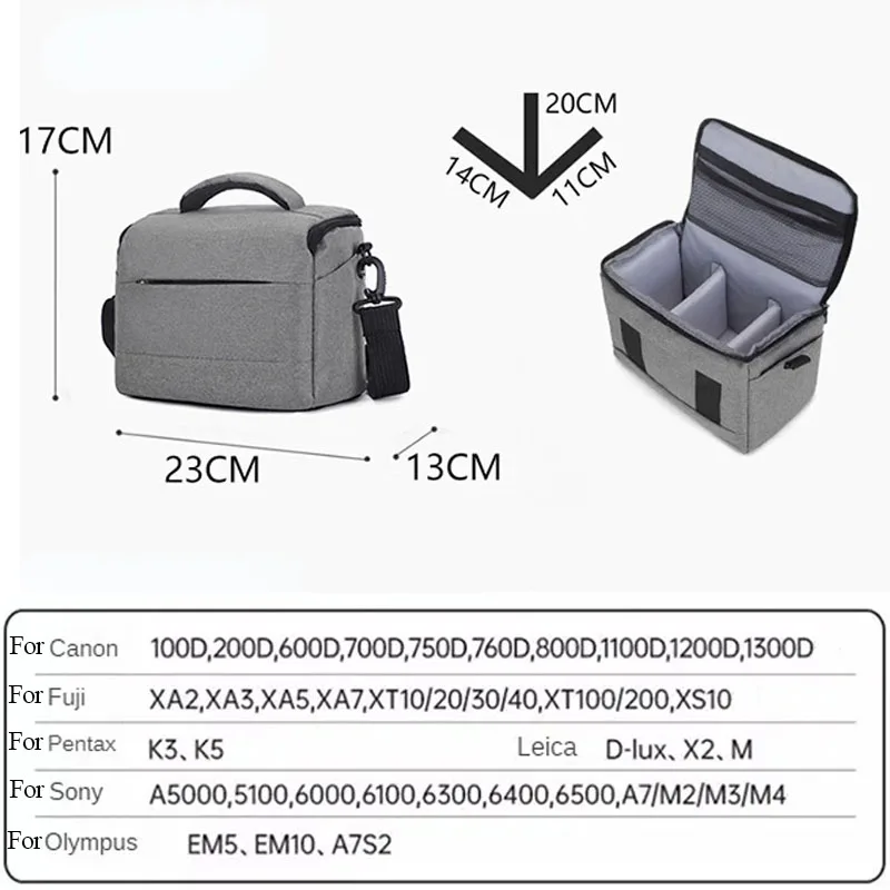 DSLR Camera Bag Handbags Nylon Shoulder Bag Camera Case Portable Cameras Bag for Sony Nikon Canon Panasonic DSLR Camera