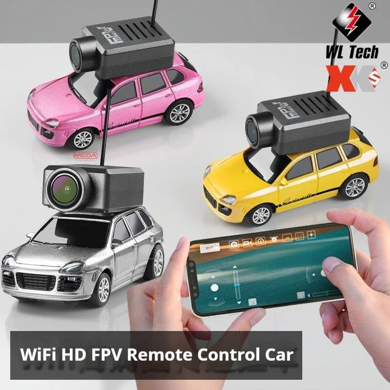 

Радиоуправляемая машинка Wltoys 1:64 с камерой FPV (вид от первого лица), мини-машинка на пульте управления для настольных гонок, подключение к телефону через приложение, перезаряжаемая